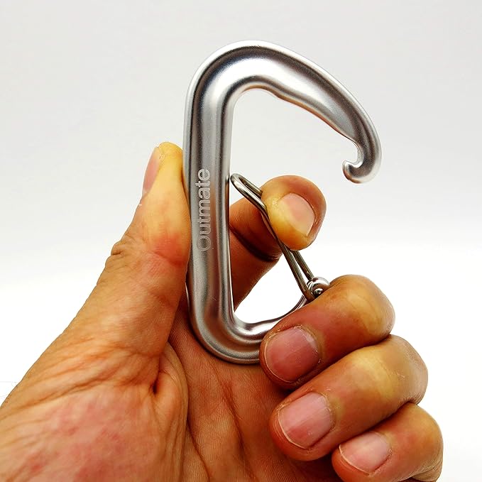12kN 3.2"x2" Heavy-Duty Carabiner Clips - Durable, Lightweight Aluminum Alloy Carabiners for Hiking, Camping, Keychains, Dog Leashes, Hammocks & More