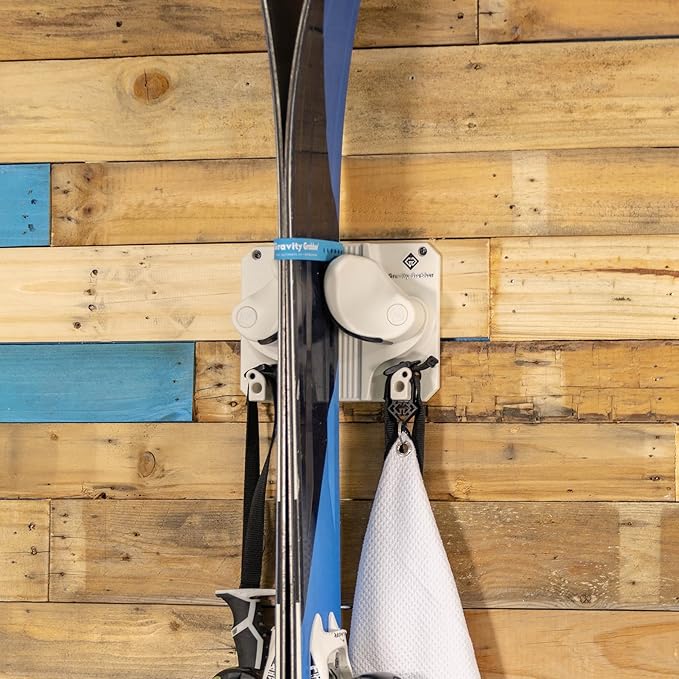 Ultimate Ski & Snowboard Wall Rack | Secure, Non-Slip Storage | Fits Any Ski/Board | Garage Organization | Ski Storage Rack | Snowboard Storage Rack | Winter Gear Organizer | 3 Pck