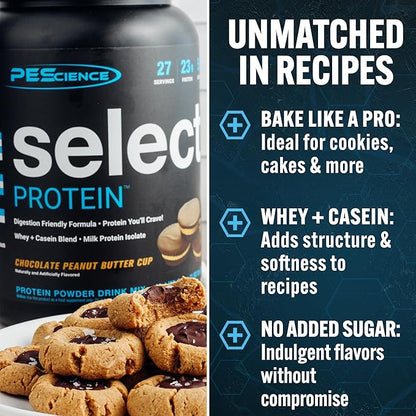PEScience Select Protein Powder, Whey and Casein Blend, Clean Protein Powder for Women and Men, Low Calorie, Low Carb, Keto Friendly, Gluten Free - Chocolate Peanut Butter Cup - 5 Servings