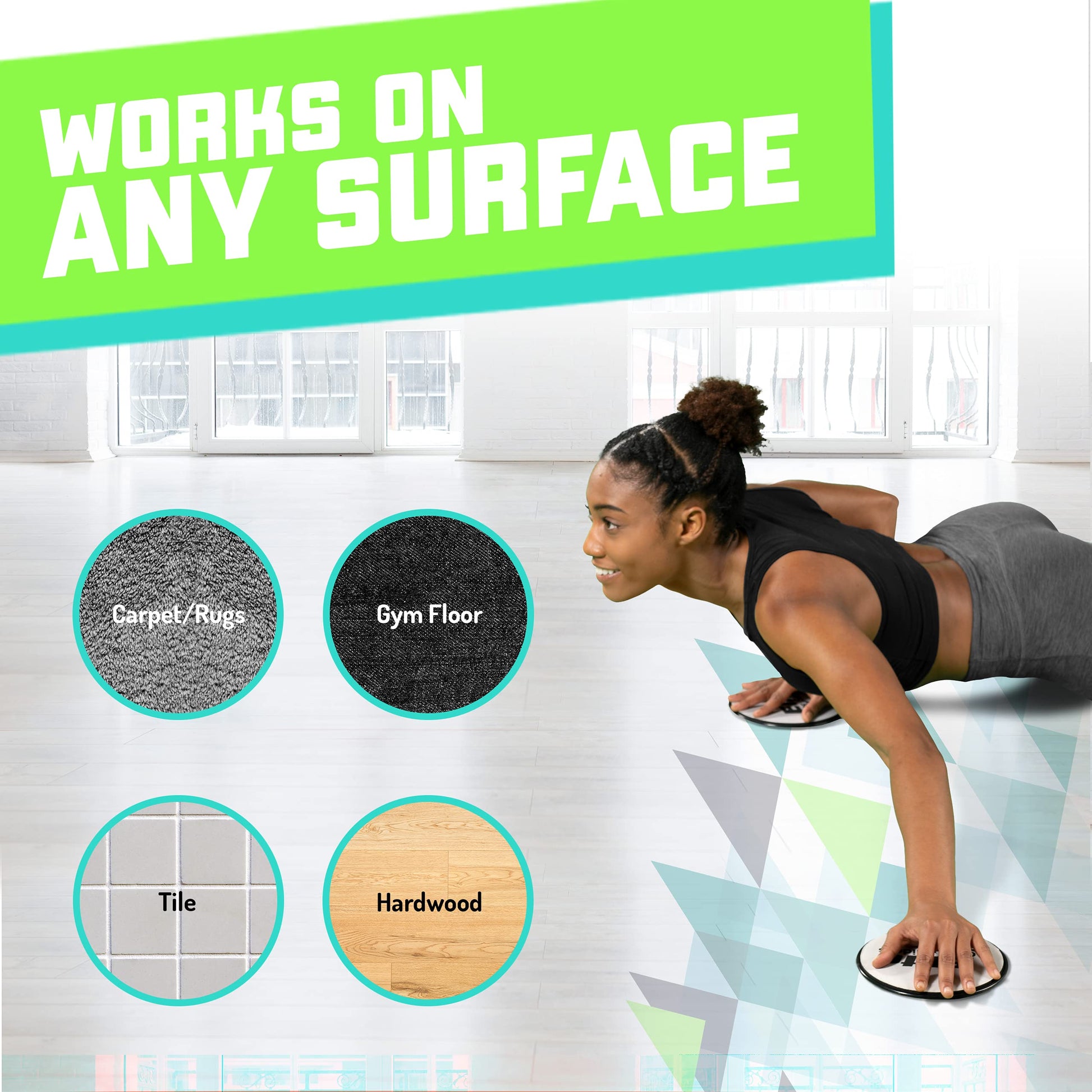 Elite Sportz Equipment Core Sliders, Exercise Gliding Discs for Strengthening, Dual Sided Gliders