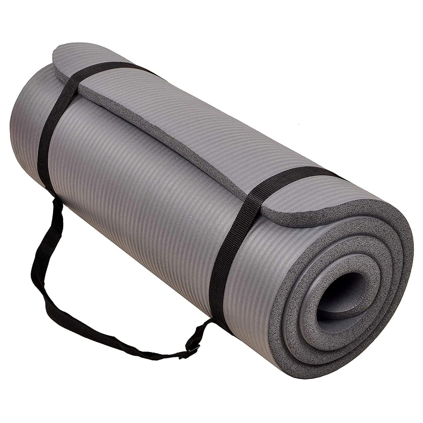 BalanceFrom 1-inch Thick 71x24 Inches Extra Thick Exercise Yoga Mat, Gray