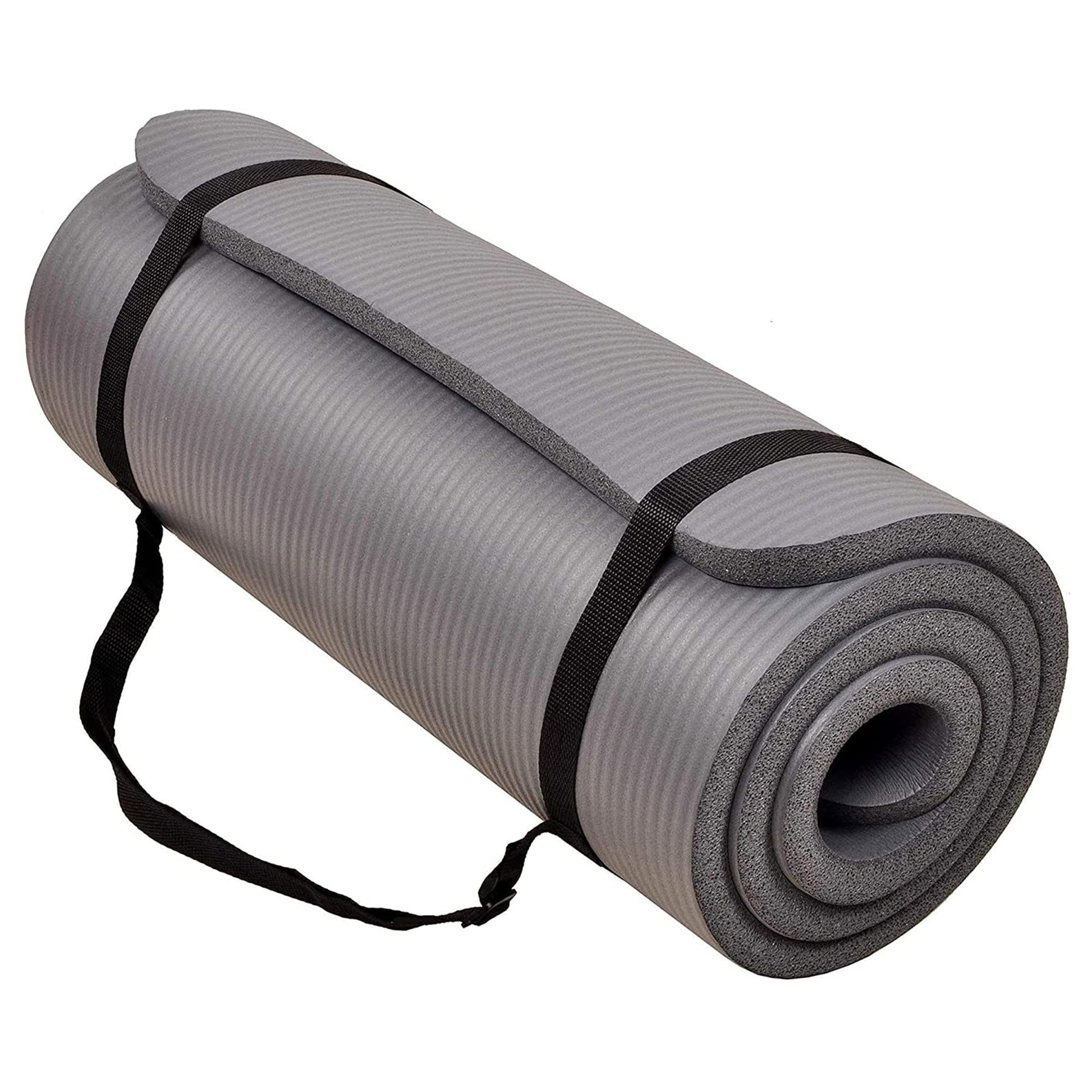 BalanceFrom 1-inch Thick 71x24 Inches Extra Thick Exercise Yoga Mat, Gray