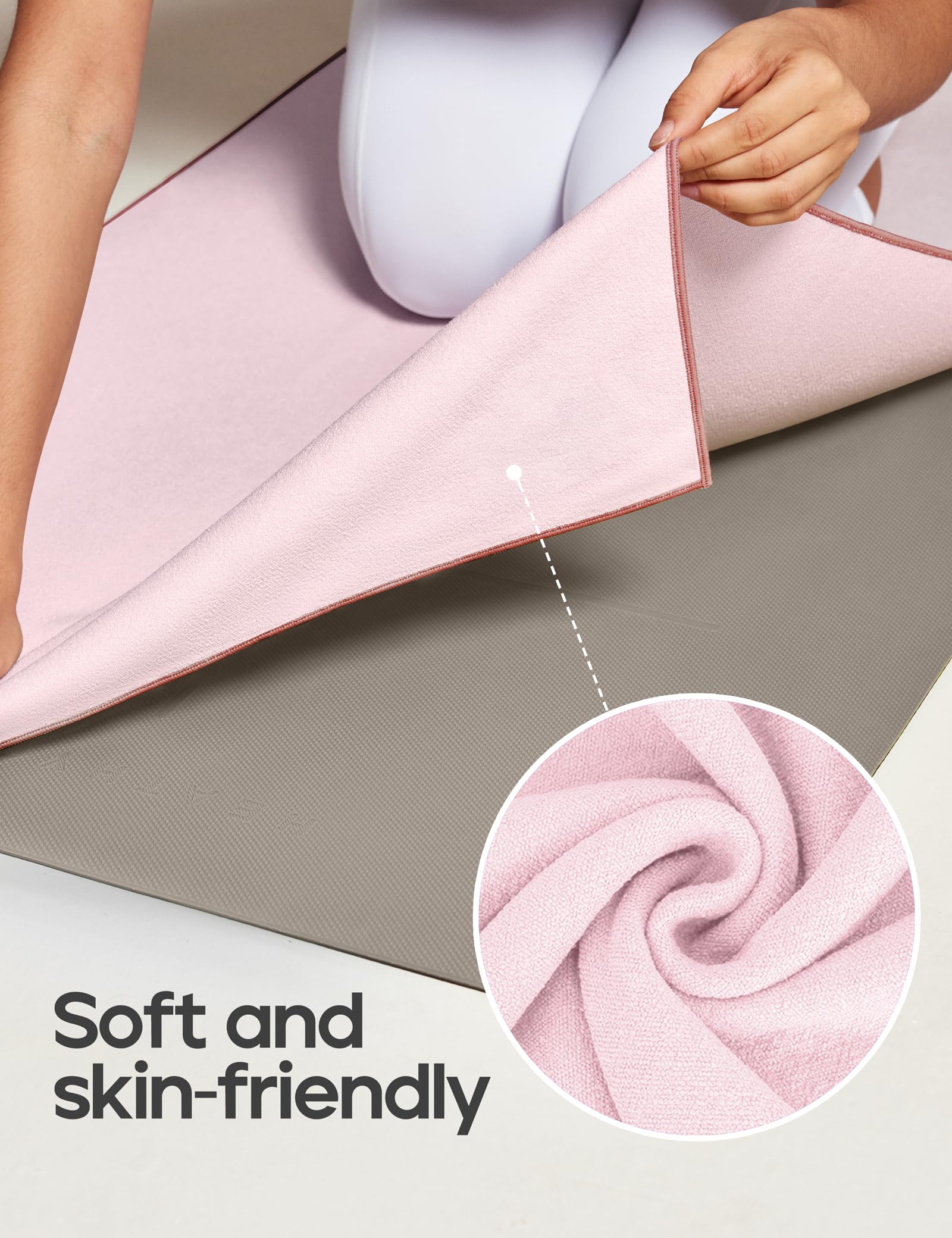 Heathyoga Yoga Mat Towel Non Slip for Hot Yoga Towel with Silicone Grip & Free Spray Bottle