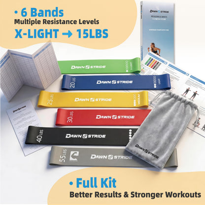 Dawnstride 6-Level Resistance Loop Bands Up to 55LBS for PT & Strength