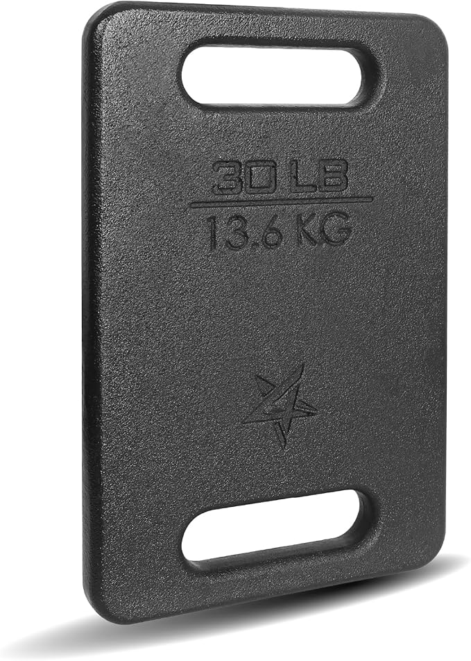 Yes4All Ruck Weight Plate, Cast Iron Rucking Plates with Wide Grip for Swings, Squat, Strength, Weighted Vest Training - Multiple Rucking Weights: 10LB to 45LB