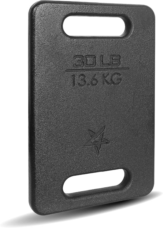 Yes4All Ruck Weight Plate, Cast Iron Rucking Plates with Wide Grip for Swings, Squat, Strength, Weighted Vest Training - Multiple Rucking Weights: 10LB to 45LB