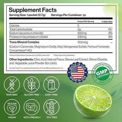 Dr. Price’s Electrolyte Mix | Sugar-Free Hydration Powder with 72+ Trace Minerals | No Sugar, Fast-Dissolving Electrolytes Powder Packets | Lemon-Lime (30 Packs)