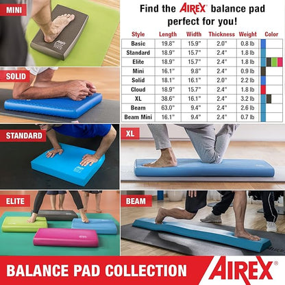 AIREX Balance Pad ??Stability Trainer for Balance, Stretching, Physical Therapy, Exercise, Mobility, Rehabilitation and Core Training Non-Slip Closed Cell Foam Premium Balance Pad