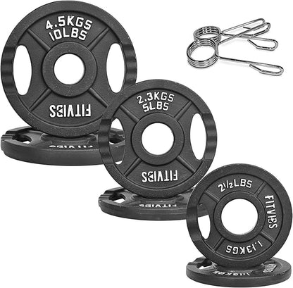 Olympic Cast Iron 2-Inch Weight Plate for Strength Training & Weightlifting, Multiple Weights Available
