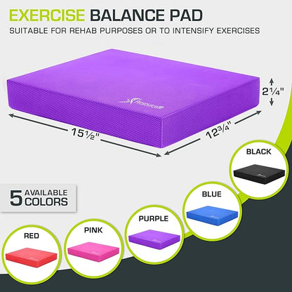 ProsourceFit Exercise Balance Pad ??Non-Slip Cushioned Foam Mat & Knee Pad for Fitness and Stability Training, Yoga, Physical Therapy