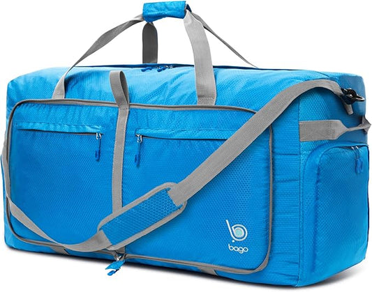 Bago Large Foldable Duffel Bags for Traveling Women & Men - 100L Packable Duffle Bag for Travel