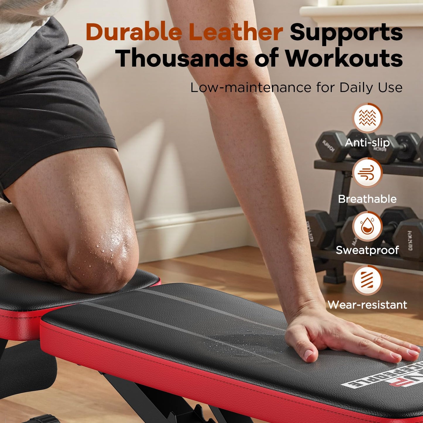 NICEPEOPLE Adjustable Weight Bench for Home Gym, 660LBS Capacity Workout Bench with 8 Backrests for