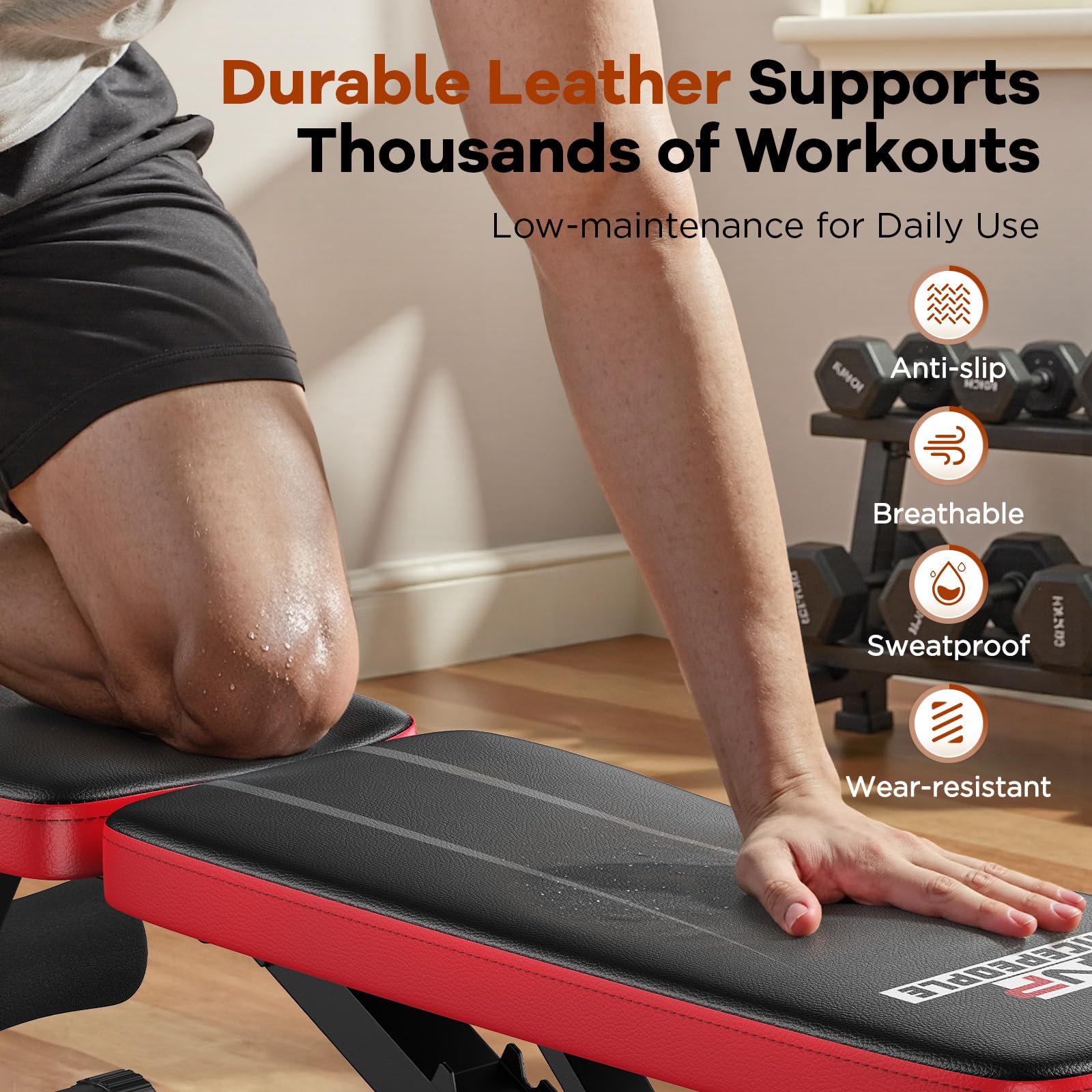 NICEPEOPLE Adjustable Weight Bench for Home Gym, 660LBS Capacity Workout Bench with 8 Backrests for