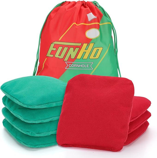 EunHo Dual Sided Cornhole Bags Regulation Set of 8 Professional Cornhole Bean Bags Slick and Stick