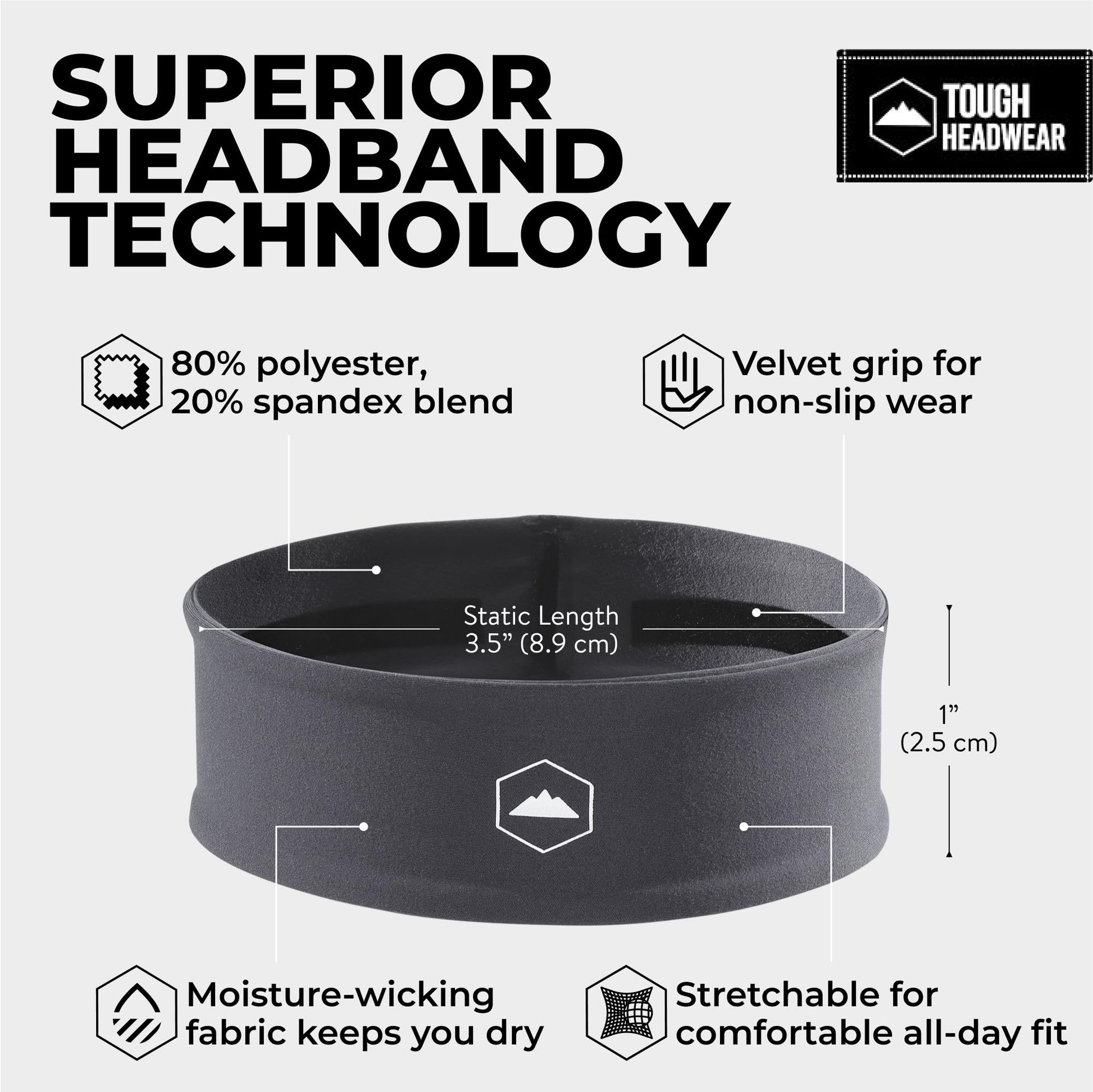 Mens Headband | Sweat Headbands for Men Working Out Running Sports Gym – Athletic Cycling Football