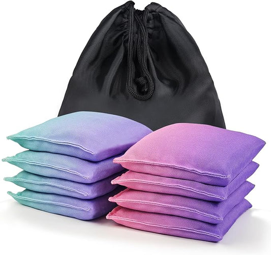 Weather Resistant Cornhole Bags, Gradient Corn Hole Bags Set of 8, Cornhole Bean Bags, Modified