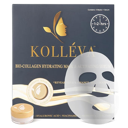 Kolléva Collagen Hydrogel Masks ?“Instant 2-Hour Glow | 4 Clinical Level Masks | U.S. Skincare Innovation