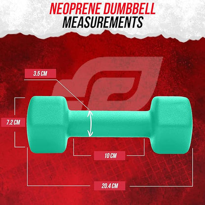 Neoprene Coated Workout Dumbbells set of 2 – Anti Roll, Non Slip with Smooth Grip Fitness & Exercise Dumbbells – Hexagon Shaped Hand Weights for Women & Men – Best Choice for Gyms & home use