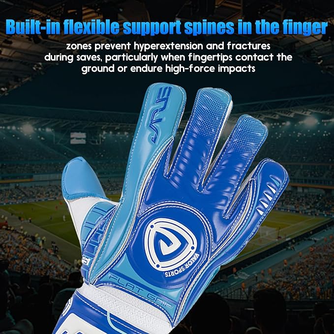 Soccer Goalkeeper Gloves with Finger Protection to Prevent Injuries, Strong Grip for Tough Tackles, Breathable Goal Keeper Gloves for for Kids, Youth and Adult