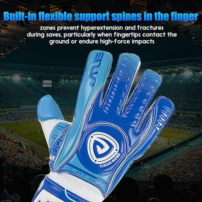Soccer Goalkeeper Gloves with Finger Protection to Prevent Injuries, Strong Grip for Tough Tackles, Breathable Goal Keeper Gloves for for Kids, Youth and Adult