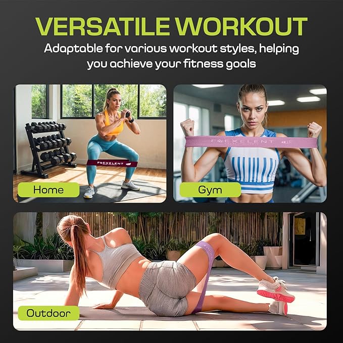 Fabric Resistance Bands for Working Out with 5 Strength Levels - Extra Light to Extra Heavy, Thick Resistance Workout Bands for Legs, Glutes, Hip, Stretching, Strength Training, and Physical Therapy
