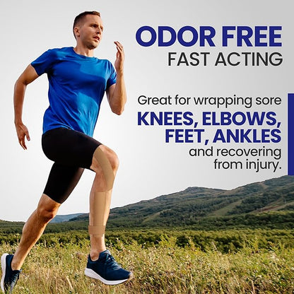 4% Lidocaine Maximum Strength Pain Relief Kinesiology Tape - Relieves Back, Joints and Muscle Pains - Superior Sticking, Aluminum-Free Water Resistant, and USA Made - 2" x 10" Strips (20 Pcs)