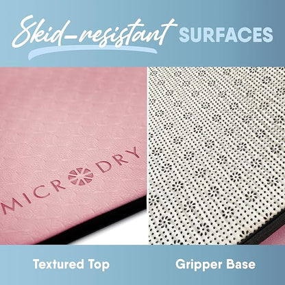 MICRODRY Deluxe Fitness Exercise Yoga Mat for Home & Gym, Extra Thick for High Impact Training, Multi Layered Skid Resistant Surface, Odor Neutralizing with Carrying Strap