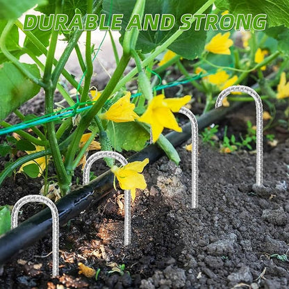 Rebar Stakes 16inx10mm Galvanized J Hook 4pcs – Heavy Duty Ground Tent Stakes for Fence,Bounce House,Outdoor Plants,Artificial Turf,Dog Coop,Metal Stakes for Christmas Decorations
