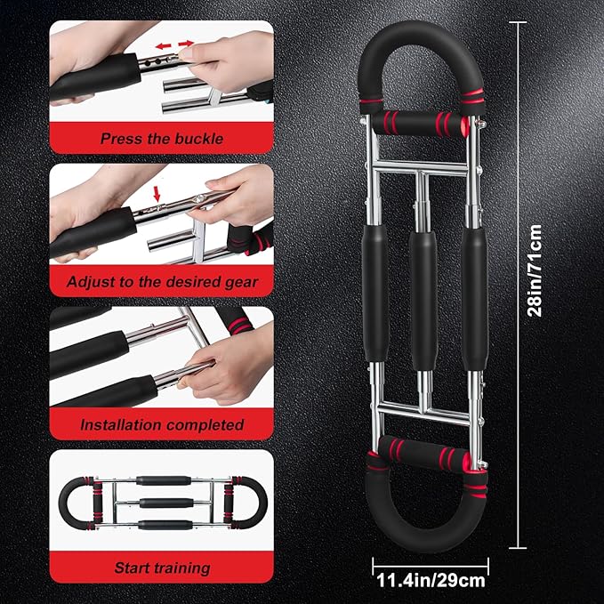 Twister Arm Trainer, 40-100Lb Adjustable Chest Workout Equipment, Portable Detachable Chest Workout Device Equipment, Arm Trainer for Chest Clip Muscle & Arm Strength, Red and Blue (Random Color)