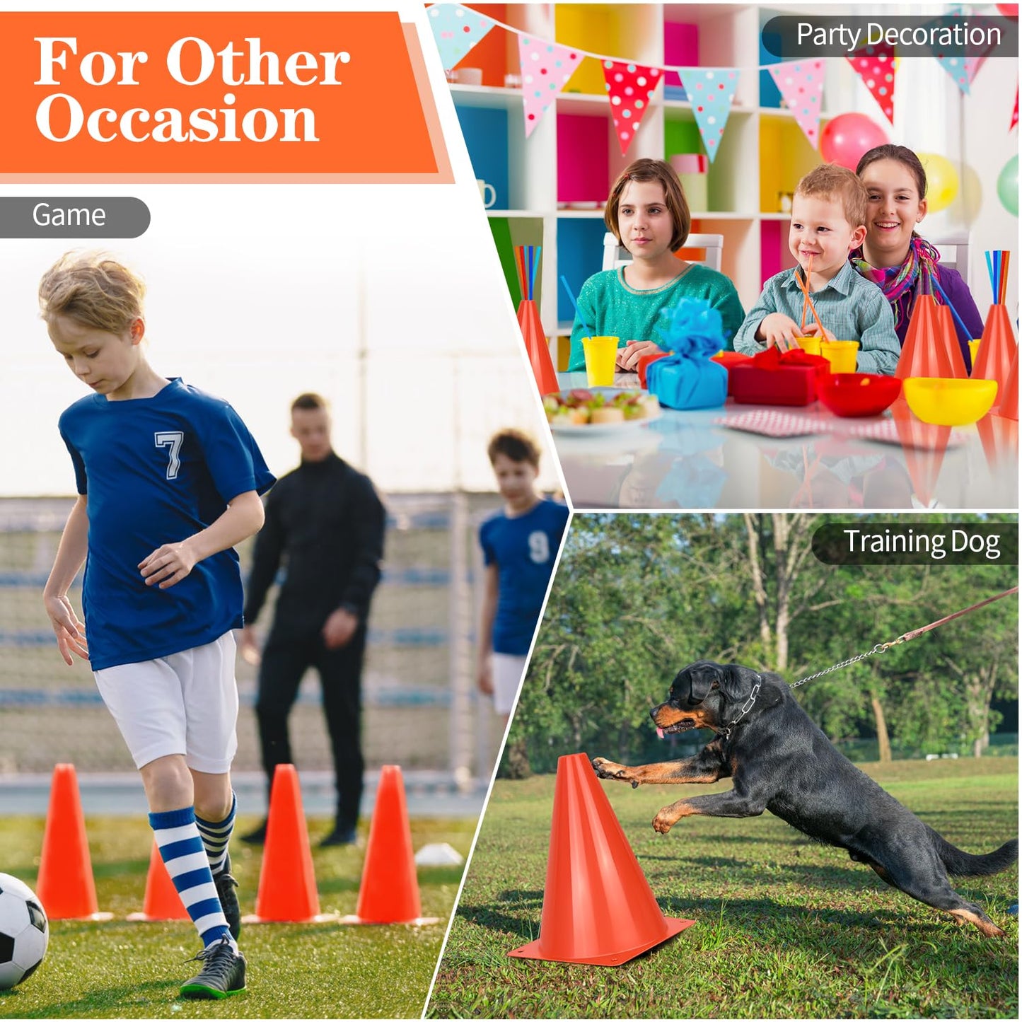 PXZBLG 12pcs Soccer Cones, 7 Inch Soccer Cones, Plastic Traffic Cones, Training Cones for