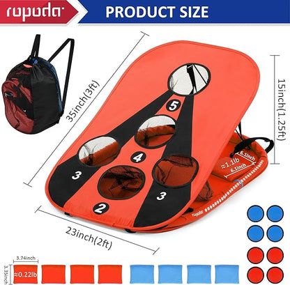 ropoda Pool Cornhole Board Set, 3ft x 2ft Corn Hole Games for Adults, Cornhole Set Floating, Pool Games for Adults, Water and Land Dual-Purpose, Easy Setup, Beach Toys for Family, Beach/Lawn Toys