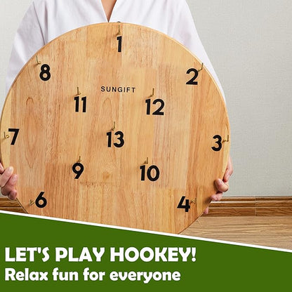 SUNGIFT Hook Ring Toss Game for Adults & Kids - Yard Hooky Ring Tossing Games - Hookie Wall Game Indoor & Outdoor Family Fun - Home, Party, Office, Camping & Backyard Games