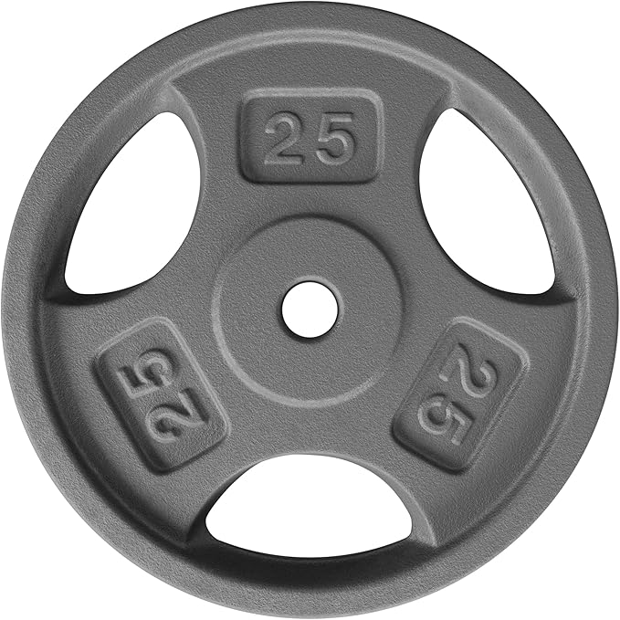 Yes4All Standard 1-Inch Grip Weight Plates, Cast Iron with Multiple Sizes from 2.5 lb to 35 lb for Strength Training, Weightlifting & Muscle Toning