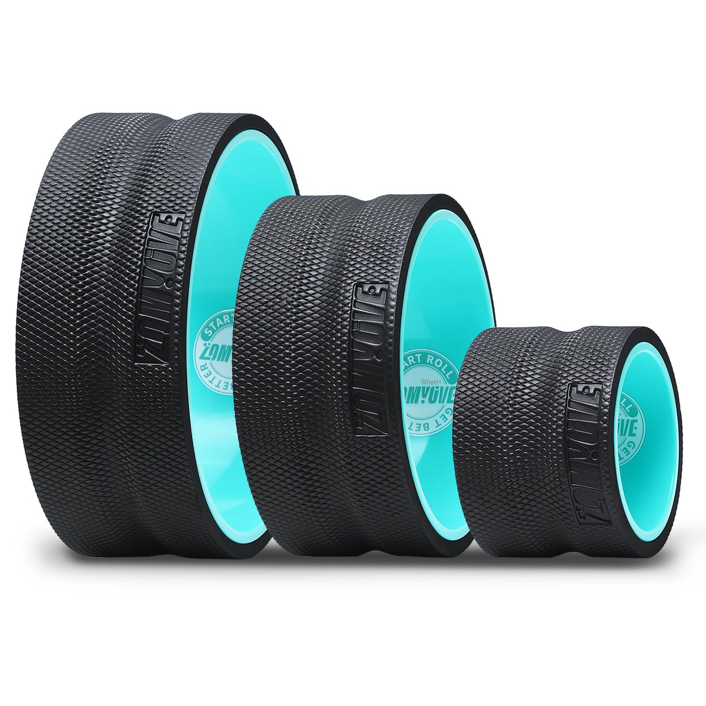 Zomyove 3 Pack Back Roller- Yoga Wheel for Back Pain Reliefn & Stretching, Back Wheel for Deep