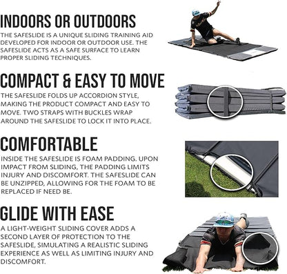 On Deck Sports Safe-Slide Baseball & Softball Sliding Mat – Foldable, Indoor/Outdoor Training Tool for Sliding Technique, Durable & Padded Design