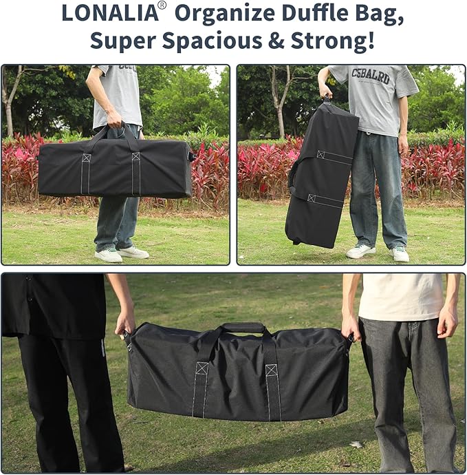 36 Inch Large Duffle Bag for Travel - 100L Extra Large Heavy Duty Duffel Bag with 2 Sides Handles, Sport Equipment Storage Bag for Camping-Black