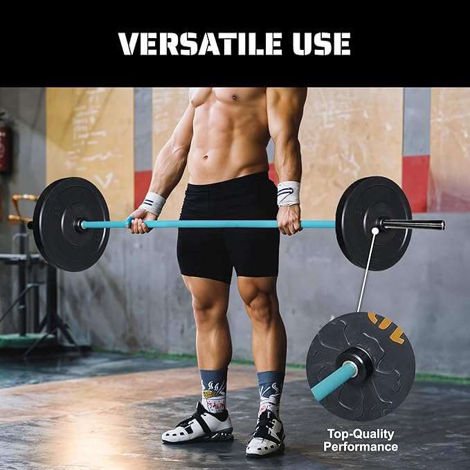 Tribe WOD Olympus Barbell Bar & Weight Bar - Durable, Bend-proof for Men and Women, Multipurpose Cerakote Weightlifting and Powerlifting Barbell for Home and Gym - Maximum Training Adaptability