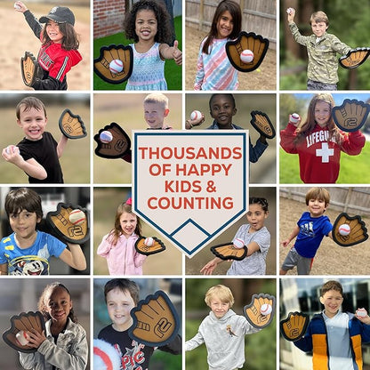 Toss and Catch Ball Game Set - Easy to Use Sticky Balls & Beginner Baseball Training Glove - Premium Toy Paddle Fits All Hand Sizes From Toddlers to Teens & Adults - Fun Gift Idea for Boys and Girls