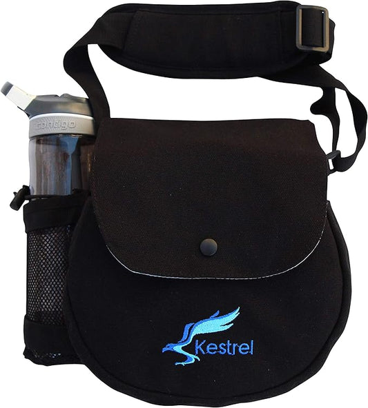 Kestrel Black Disc Golf Bag - Fits 6-10 Golf Discs + Bottle - For Beginner & Advanced Golfers