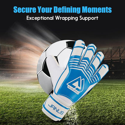 Soccer Goalkeeper Gloves with Finger Protection to Prevent Injuries, Strong Grip for Tough Tackles, Breathable Goal Keeper Gloves for for Kids, Youth and Adult