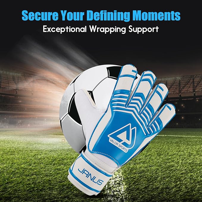 Soccer Goalkeeper Gloves with Finger Protection to Prevent Injuries, Strong Grip for Tough Tackles, Breathable Goal Keeper Gloves for for Kids, Youth and Adult