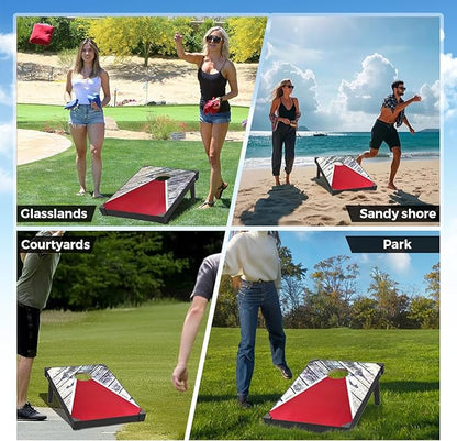 2’x3’ Cornhole Boards Set, Cornhole Outdoor Game Set - Corn Hole Toss Boards Set with 8 Cornhole Bags and 2 Cornhole Boards, Cornhole Sets for Adults Lawn Outside Backyard Games