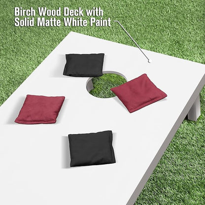 GoSports 4 ft x 2 ft Regulation Size Wooden Cornhole Boards Set - Includes Carrying Case and Over 100 Optional Bean Bag Colors