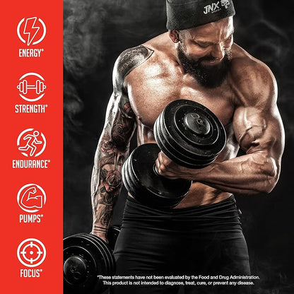 JNX SPORTS The Curse! Pre Workout Powder for Men & Women, Caffeine, Beta-Alanine, Creatine, L-Citrulline, 50 Servings, Green Apple Flavor ??Boost Energy, Strength & Focus