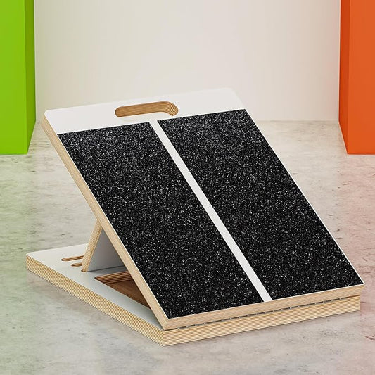 TEMI Slant Board for Calf-Stretching - Wooden Incline Wedge Stretcher for Squats, Foot & Ankle Mobility, Portable Fitness Equipment, Balance Block for Heel Stretch