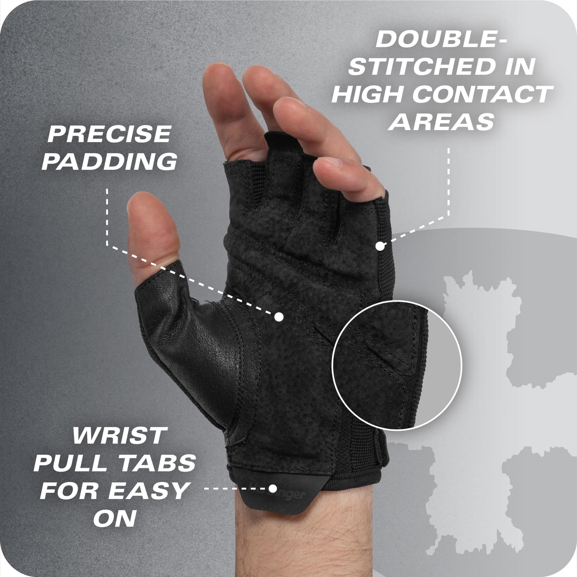 Power Gloves 3.0 - Durable Half Finger Weightlifting Gloves with Adjustable Wrist Closure