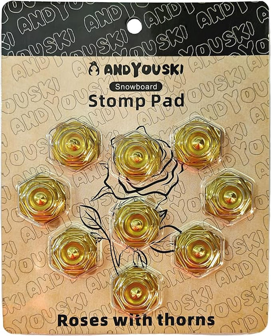 4-Layer Hexagonal Tapered Studs 18mm Aluminum Snowboard Stomp Pad - 9pcs