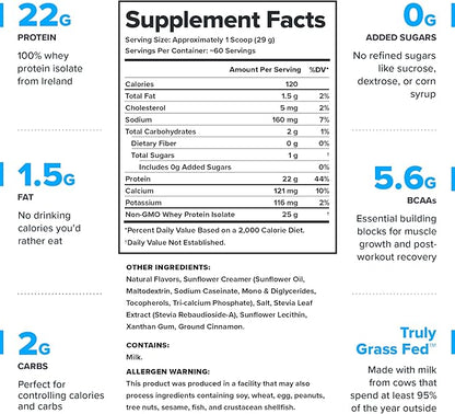 LEGION Whey+ Protein Whey Isolate from Grass Fed Cows - Whey Protein Isolate Powder Low Calorie, Non-GMO, Sugar Free, Lactose and Gluten Free, All Natural Protein Powder for Men & Women, 60 Servings