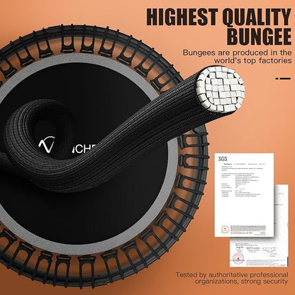 ANCHEER 40"/48" Foldable Rebounder Trampoline for Adults/Kids with Resistance Bands and Bungees, Indoor & Outdoor Mini Trampoline with Bar and Safety Padding - Max Load 450lbs/550lbs