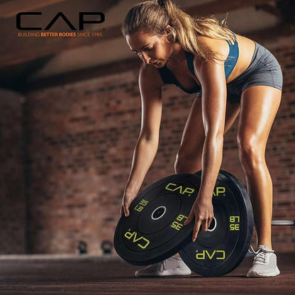 CAP Barbell 2-Inch Olympic Bumper Plate Weight Set | 100-370 lbs | Multiple Options